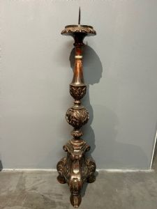 Candelabro, verniciato polichromo, stile barocco